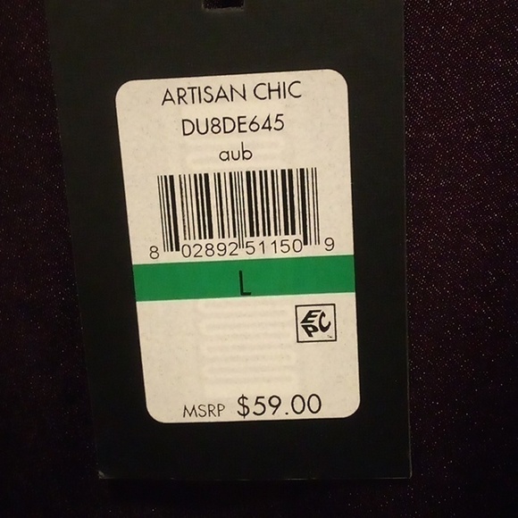 NWT - DKNY ARTISAN CHIC Dark Wine Sleeveless Blouse - Size Large - Picture 5 of 11